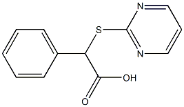 2-phenyl-2-(pyrimidin-2-ylsulfanyl)acetic acid Structure