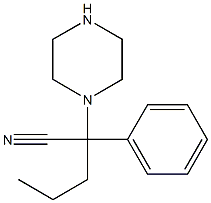 2-phenyl-2-piperazin-1-ylpentanenitrile Structure