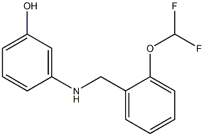 3-({[2-(difluoromethoxy)phenyl]methyl}amino)phenol,,结构式