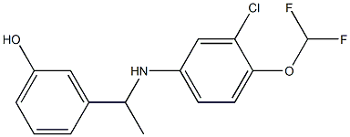 3-(1-{[3-chloro-4-(difluoromethoxy)phenyl]amino}ethyl)phenol 化学構造式