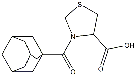 3-(1-adamantylcarbonyl)-1,3-thiazolidine-4-carboxylic acid,,结构式