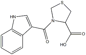 3-(1H-indol-3-ylcarbonyl)-1,3-thiazolidine-4-carboxylic acid Struktur