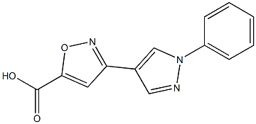 3-(1-phenyl-1H-pyrazol-4-yl)-1,2-oxazole-5-carboxylic acid,,结构式