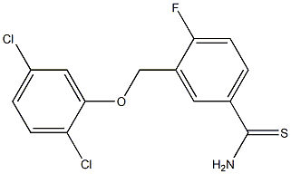 3-(2,5-dichlorophenoxymethyl)-4-fluorobenzene-1-carbothioamide Struktur