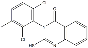 3-(2,6-dichloro-3-methylphenyl)-2-sulfanyl-3,4-dihydroquinazolin-4-one 化学構造式