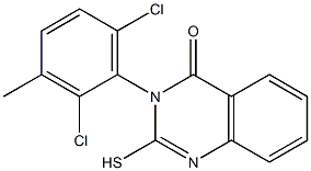 3-(2,6-dichloro-3-methylphenyl)-2-sulfanyl-3,4-dihydroquinazolin-4-one Struktur