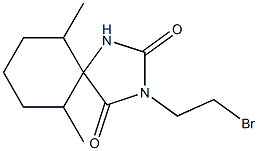 3-(2-bromoethyl)-6,10-dimethyl-1,3-diazaspiro[4.5]decane-2,4-dione,,结构式
