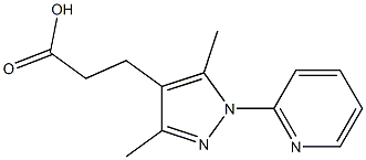 3-(3,5-dimethyl-1-pyridin-2-yl-1H-pyrazol-4-yl)propanoic acid 化学構造式