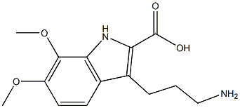 3-(3-aminopropyl)-6,7-dimethoxy-1H-indole-2-carboxylic acid 化学構造式