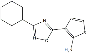 3-(3-cyclohexyl-1,2,4-oxadiazol-5-yl)thiophen-2-amine,,结构式