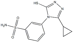 3-(3-cyclopropyl-5-sulfanyl-4H-1,2,4-triazol-4-yl)benzene-1-sulfonamide Struktur