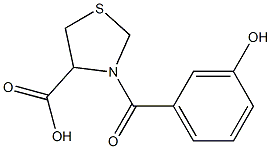 3-(3-hydroxybenzoyl)-1,3-thiazolidine-4-carboxylic acid,,结构式