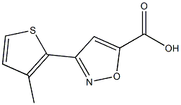 3-(3-methylthiophen-2-yl)-1,2-oxazole-5-carboxylic acid,,结构式