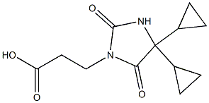 3-(4,4-dicyclopropyl-2,5-dioxoimidazolidin-1-yl)propanoic acid 化学構造式