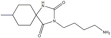 3-(4-aminobutyl)-8-methyl-1,3-diazaspiro[4.5]decane-2,4-dione,,结构式