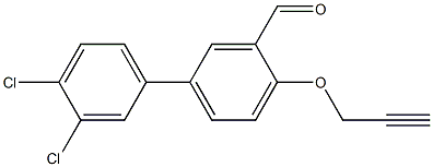 3',4'-dichloro-4-(prop-2-ynyloxy)-1,1'-biphenyl-3-carbaldehyde Struktur