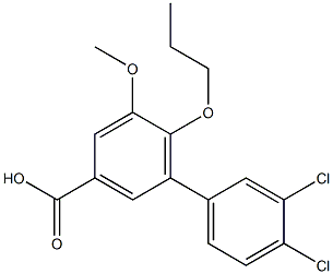 3',4'-dichloro-5-methoxy-6-propoxy-1,1'-biphenyl-3-carboxylic acid Struktur