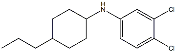 3,4-dichloro-N-(4-propylcyclohexyl)aniline 化学構造式