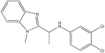 3,4-dichloro-N-[1-(1-methyl-1H-1,3-benzodiazol-2-yl)ethyl]aniline 化学構造式