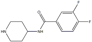 3,4-difluoro-N-(piperidin-4-yl)benzamide 化学構造式