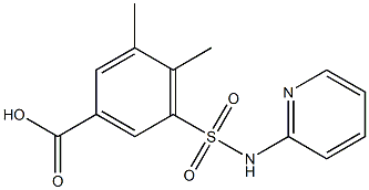 3,4-dimethyl-5-(pyridin-2-ylsulfamoyl)benzoic acid 结构式