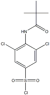 3,5-dichloro-4-(2,2-dimethylpropanamido)benzene-1-sulfonyl chloride 结构式