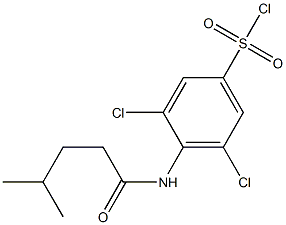 3,5-dichloro-4-(4-methylpentanamido)benzene-1-sulfonyl chloride Structure