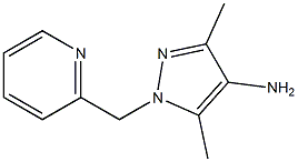 3,5-dimethyl-1-(pyridin-2-ylmethyl)-1H-pyrazol-4-amine,,结构式