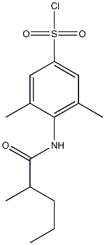 3,5-dimethyl-4-(2-methylpentanamido)benzene-1-sulfonyl chloride 结构式