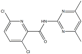 3,6-dichloro-N-(4,6-dimethylpyrimidin-2-yl)pyridine-2-carboxamide 化学構造式