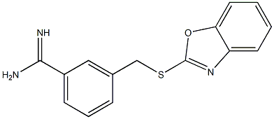 3-[(1,3-benzoxazol-2-ylsulfanyl)methyl]benzene-1-carboximidamide,,结构式