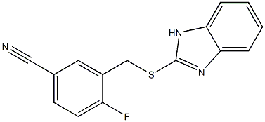3-[(1H-1,3-benzodiazol-2-ylsulfanyl)methyl]-4-fluorobenzonitrile Struktur