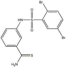 3-[(2,5-dibromobenzene)sulfonamido]benzene-1-carbothioamide 化学構造式