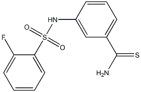 3-[(2-fluorobenzene)sulfonamido]benzene-1-carbothioamide Struktur