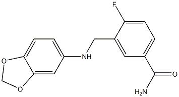 3-[(2H-1,3-benzodioxol-5-ylamino)methyl]-4-fluorobenzamide 结构式