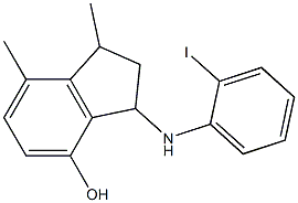 3-[(2-iodophenyl)amino]-1,7-dimethyl-2,3-dihydro-1H-inden-4-ol Structure