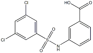 3-[(3,5-dichlorobenzene)sulfonamido]benzoic acid Structure