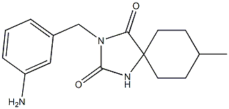 3-[(3-aminophenyl)methyl]-8-methyl-1,3-diazaspiro[4.5]decane-2,4-dione Structure