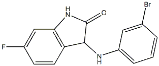 3-[(3-bromophenyl)amino]-6-fluoro-2,3-dihydro-1H-indol-2-one 化学構造式