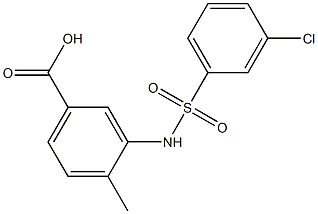 3-[(3-chlorobenzene)sulfonamido]-4-methylbenzoic acid,,结构式