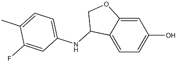 3-[(3-fluoro-4-methylphenyl)amino]-2,3-dihydro-1-benzofuran-6-ol 化学構造式