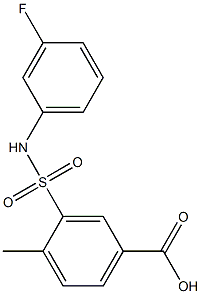 3-[(3-fluorophenyl)sulfamoyl]-4-methylbenzoic acid 结构式