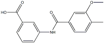 3-[(3-methoxy-4-methylbenzene)amido]benzoic acid,,结构式