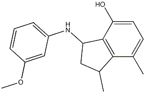 3-[(3-methoxyphenyl)amino]-1,7-dimethyl-2,3-dihydro-1H-inden-4-ol,,结构式