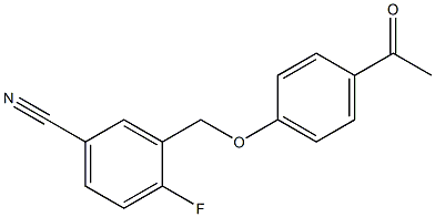 3-[(4-acetylphenoxy)methyl]-4-fluorobenzonitrile Struktur