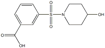 3-[(4-hydroxypiperidin-1-yl)sulfonyl]benzoic acid,,结构式