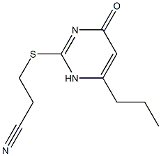 3-[(4-oxo-6-propyl-1,4-dihydropyrimidin-2-yl)sulfanyl]propanenitrile Struktur