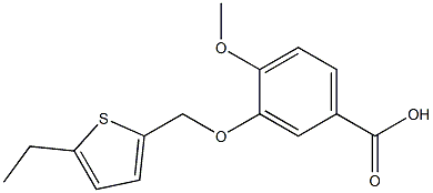 3-[(5-ethylthiophen-2-yl)methoxy]-4-methoxybenzoic acid 化学構造式