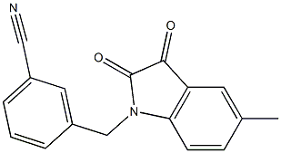 3-[(5-methyl-2,3-dioxo-2,3-dihydro-1H-indol-1-yl)methyl]benzonitrile 化学構造式