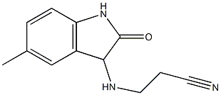 3-[(5-methyl-2-oxo-2,3-dihydro-1H-indol-3-yl)amino]propanenitrile Struktur